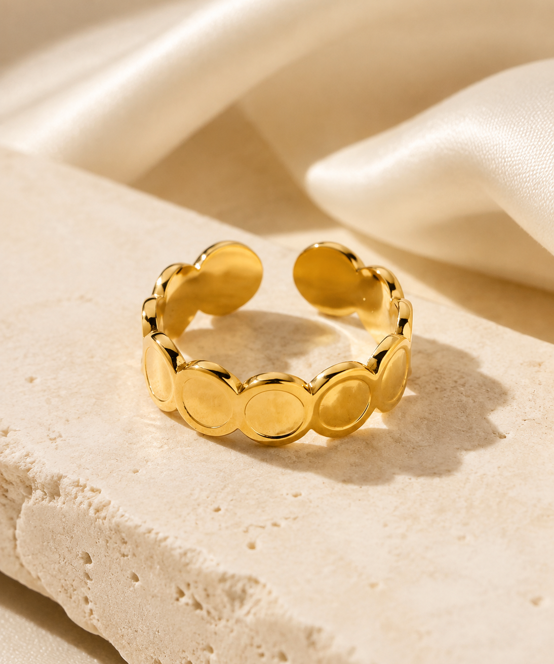 Kiera Gold-Plated Steel Ring close detail
