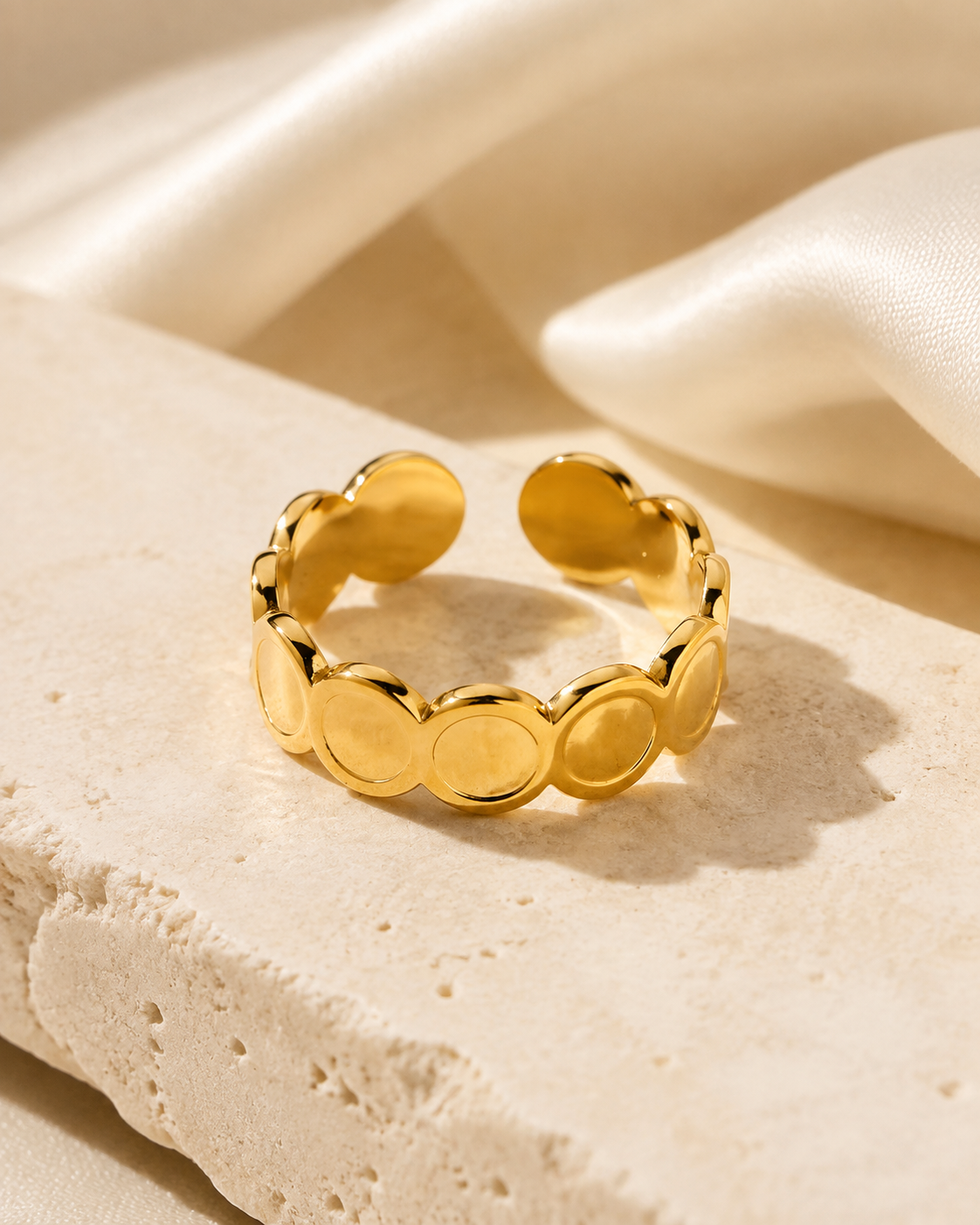 Kiera Gold-Plated Steel Ring close detail