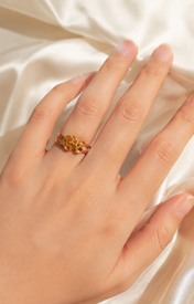 Model wearing Lior Gold-Plated Steel Ring