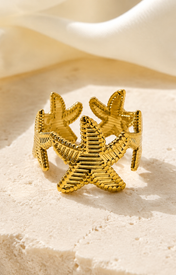 Marisela Gold-Plated Steel Ring close detail