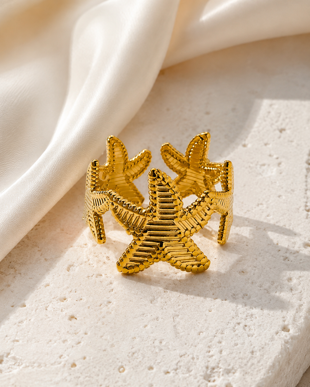 Marisela Gold-Plated Steel Ring jewelry product view