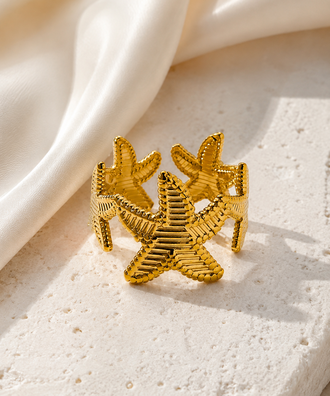 Marisela Gold-Plated Steel Ring jewelry product view