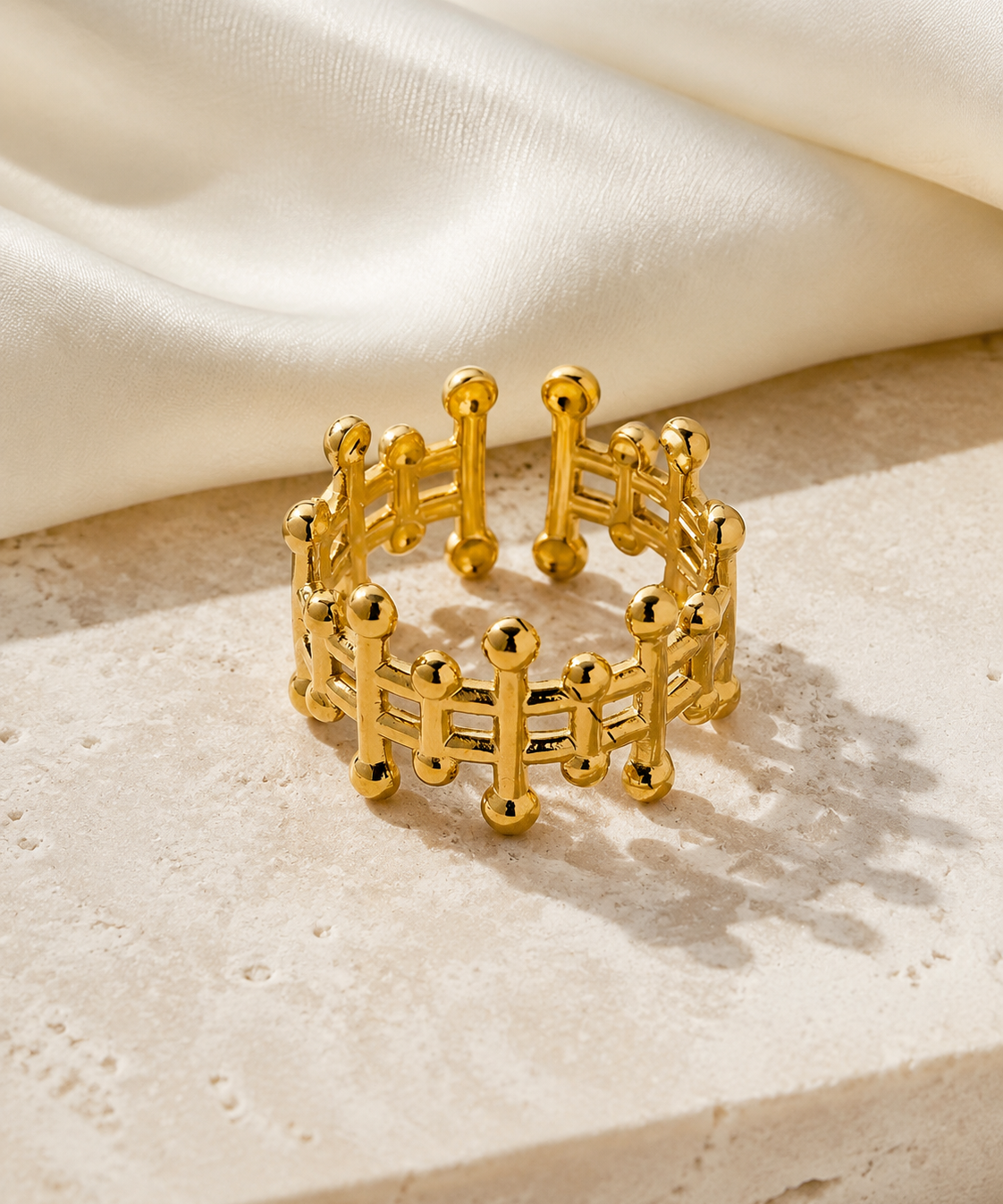 Noelani Gold-Plated Steel Ring close detail