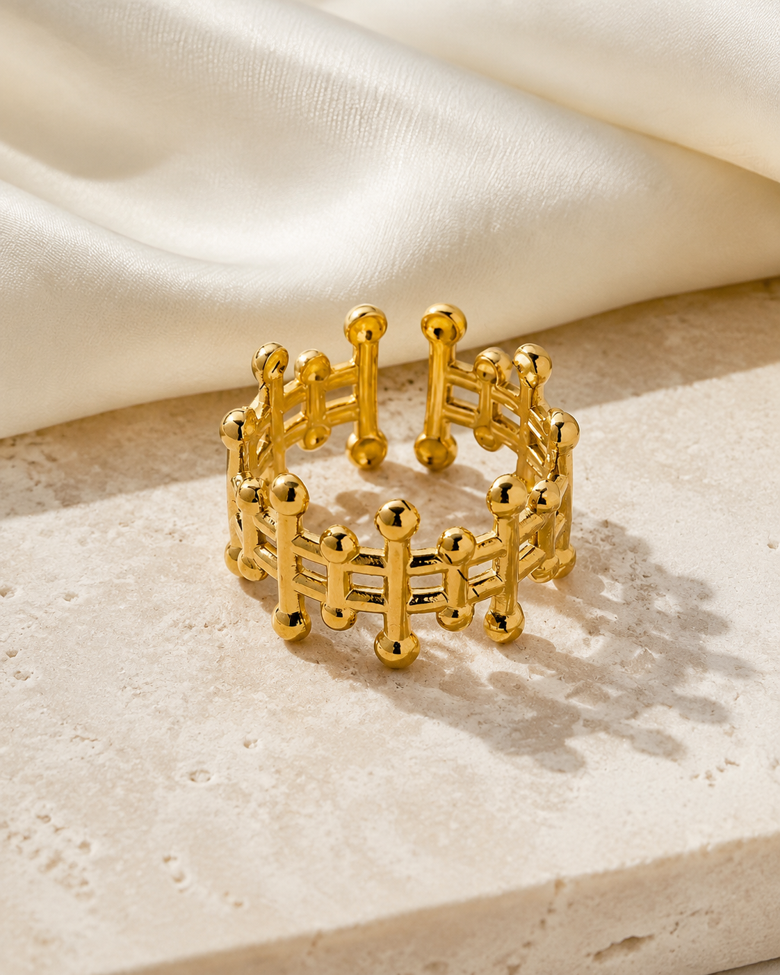 Noelani Gold-Plated Steel Ring close detail