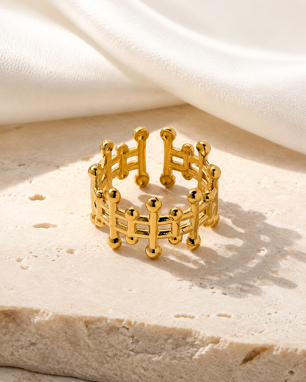 Noelani Gold-Plated Steel Ring jewelry product view