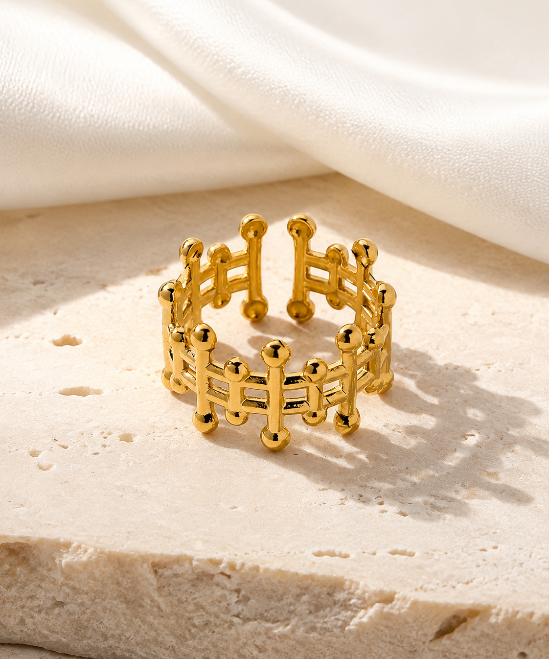 Noelani Gold-Plated Steel Ring jewelry product view