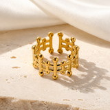 Noelani Gold-Plated Steel Ring jewelry product view