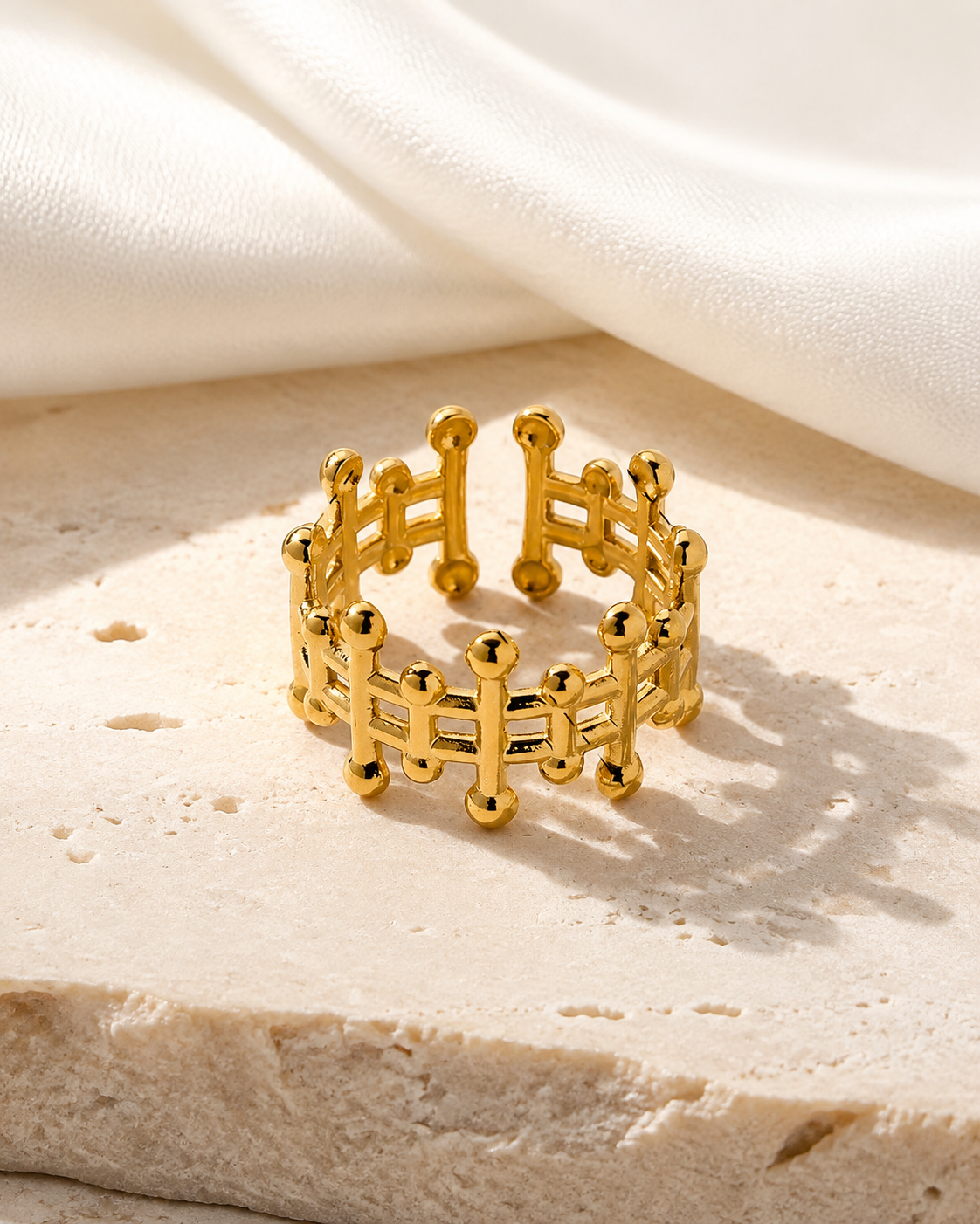 Noelani Gold-Plated Steel Ring jewelry product view