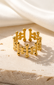 Noelani Gold-Plated Steel Ring jewelry product view