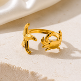 Opaline Gold-Plated Steel Ring close detail
