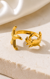 Opaline Gold-Plated Steel Ring close detail