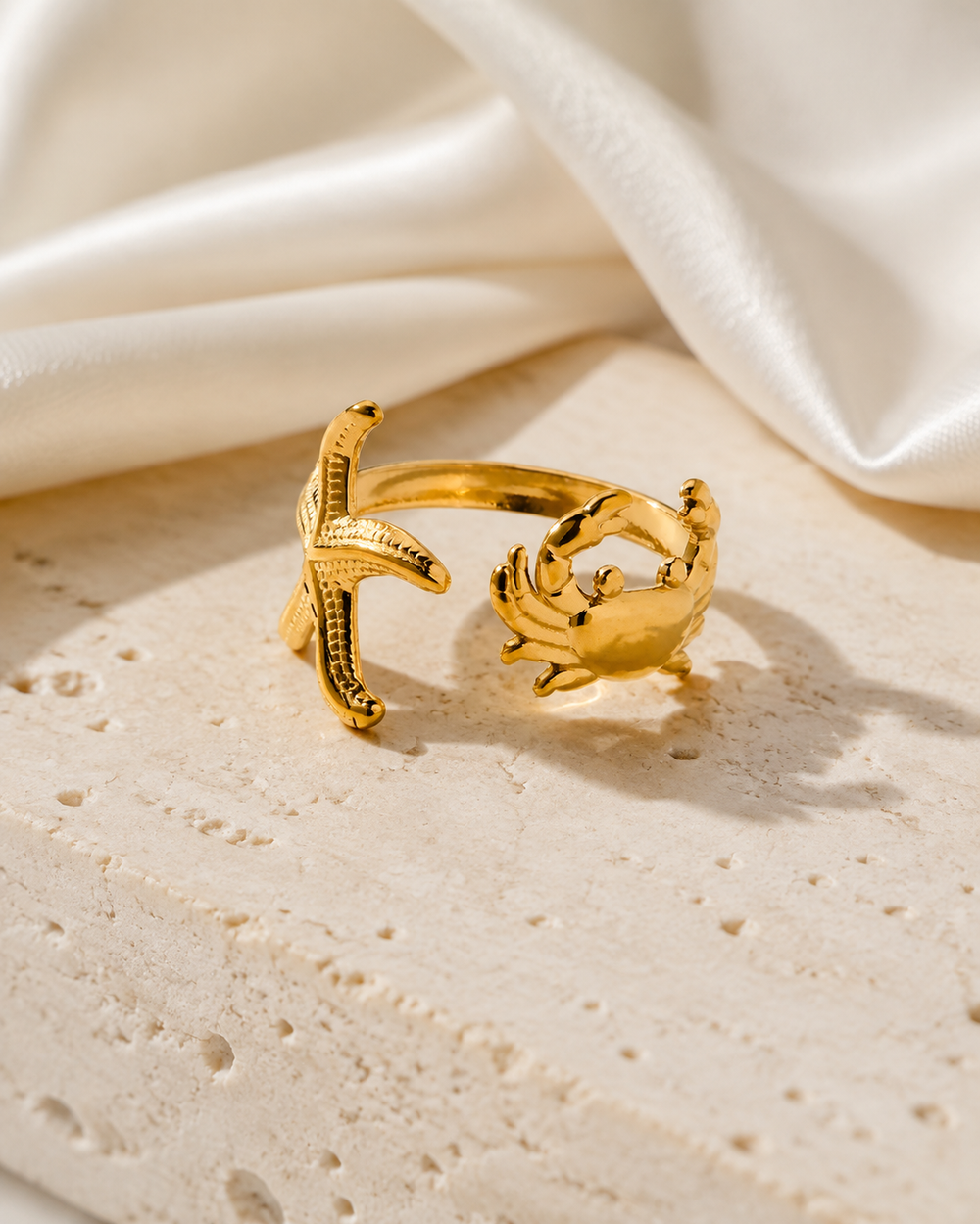 Opaline Gold-Plated Steel Ring jewelry product view