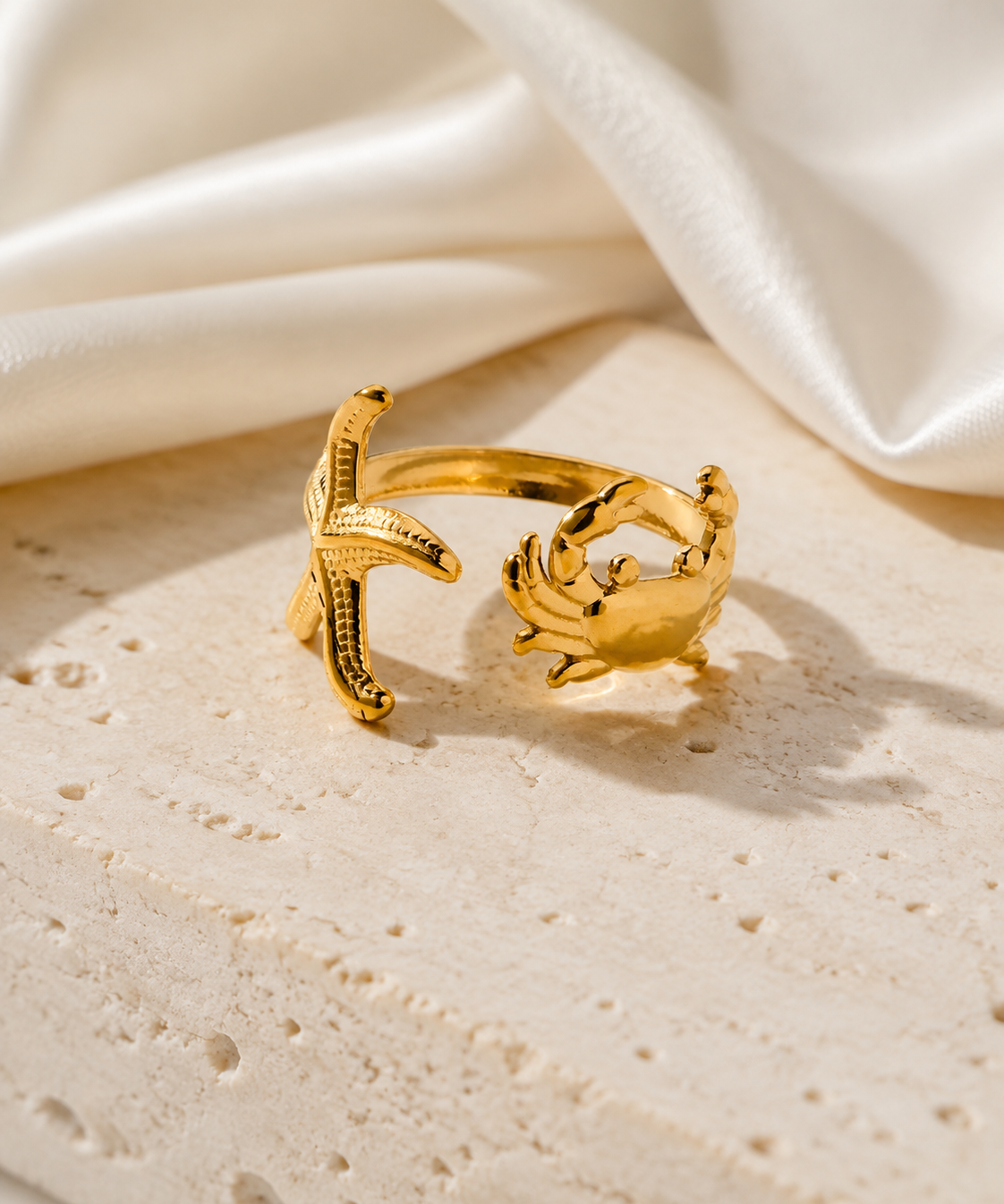 Opaline Gold-Plated Steel Ring jewelry product view