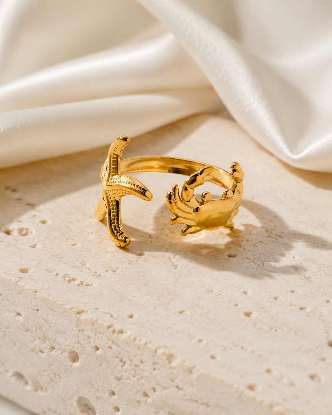 Opaline Gold-Plated Steel Ring jewelry product view