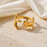 Opaline Gold-Plated Steel Ring jewelry product view