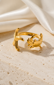 Opaline Gold-Plated Steel Ring jewelry product view