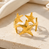 Quinlan Gold-Plated Steel Ring close detail
