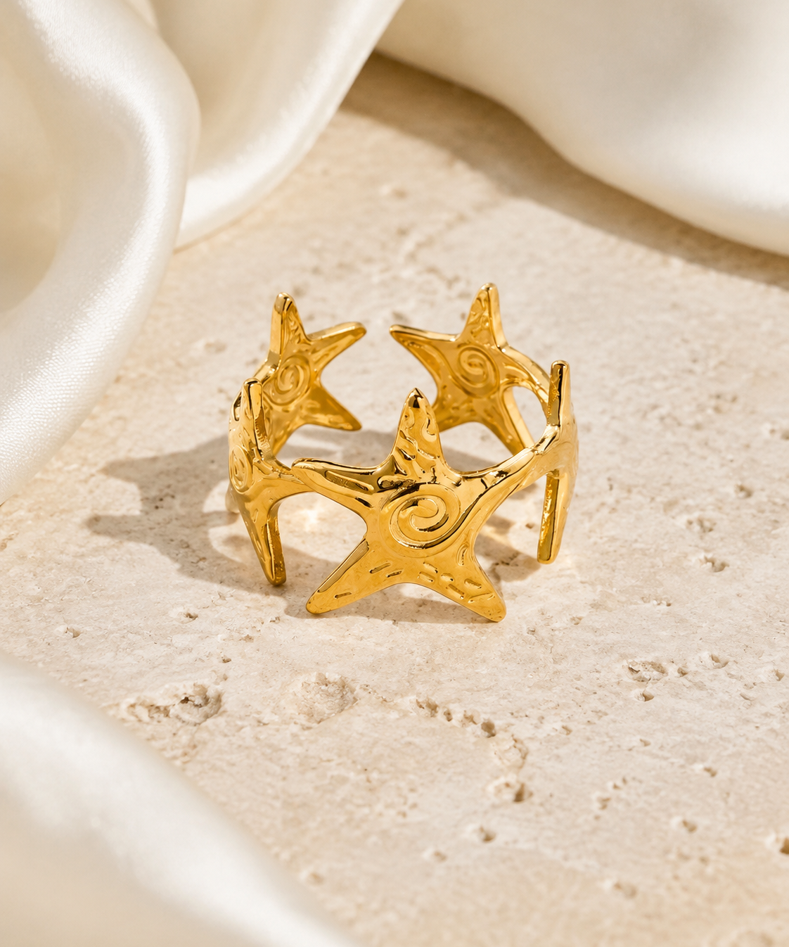 Quinlan Gold-Plated Steel Ring jewelry product view