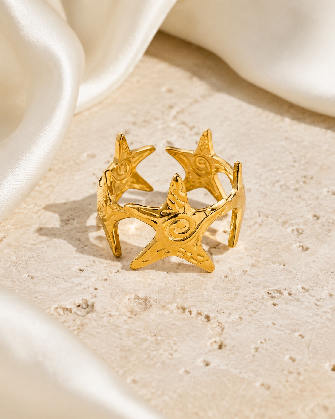 Quinlan Gold-Plated Steel Ring jewelry product view