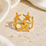 Quinlan Gold-Plated Steel Ring jewelry product view