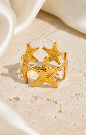 Quinlan Gold-Plated Steel Ring jewelry product view