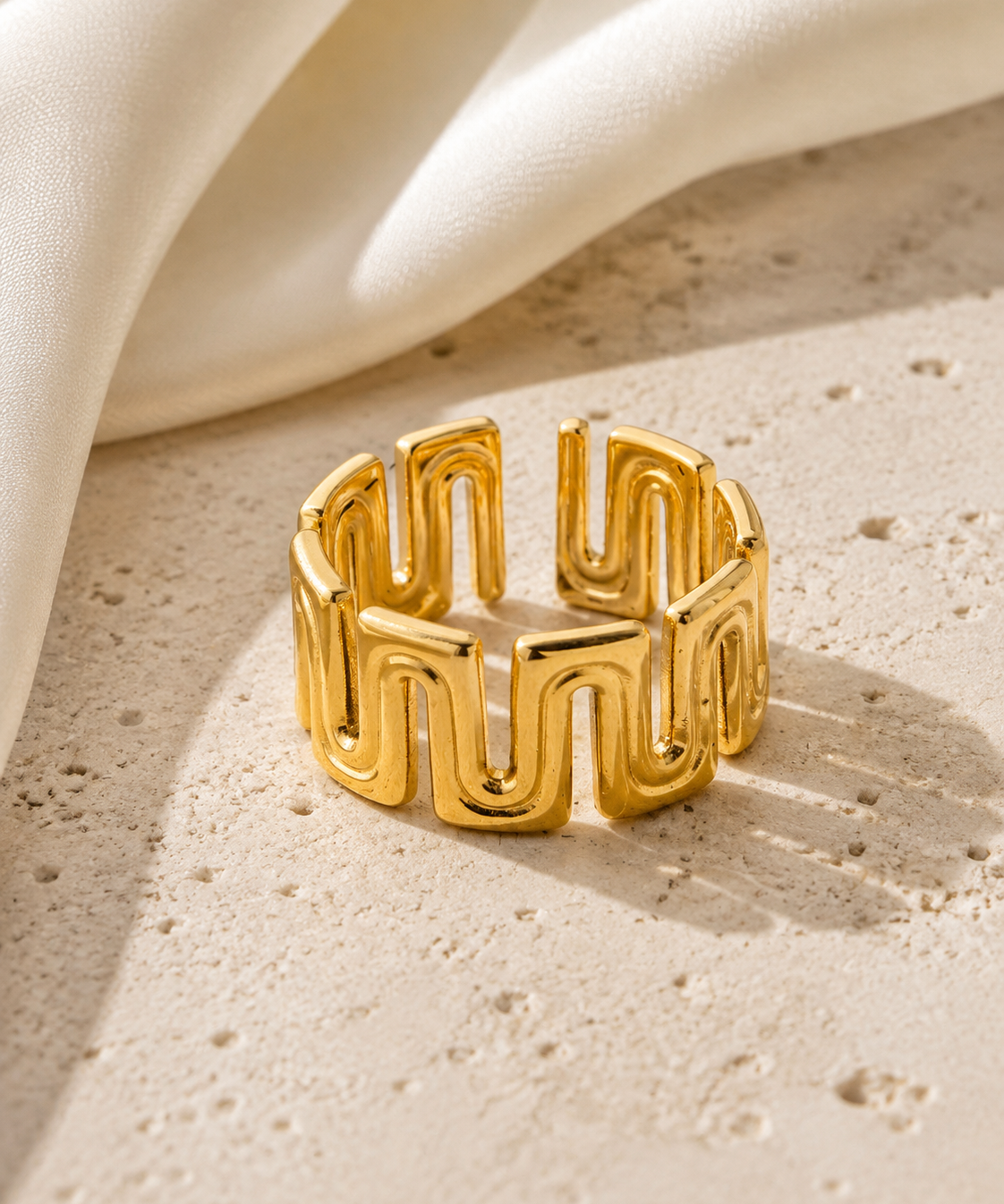 Rosetta Gold-Plated Steel Ring close detail