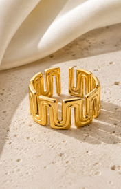 Rosetta Gold-Plated Steel Ring close detail