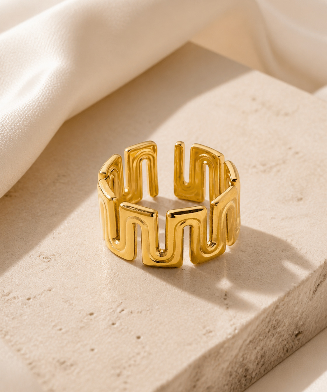 Rosetta Gold-Plated Steel Ring jewelry product view