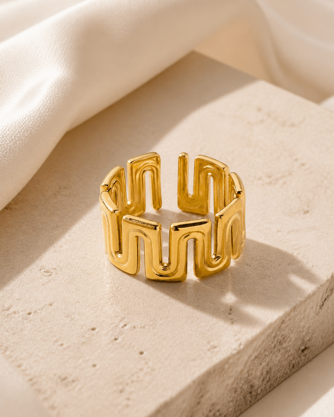 Rosetta Gold-Plated Steel Ring jewelry product view
