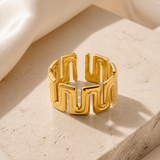 Rosetta Gold-Plated Steel Ring jewelry product view