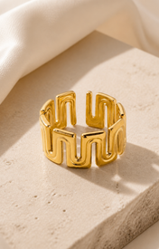 Rosetta Gold-Plated Steel Ring jewelry product view