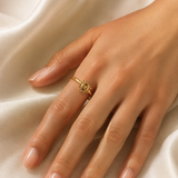 Model wearing Seraphine Gold-Plated Steel Ring