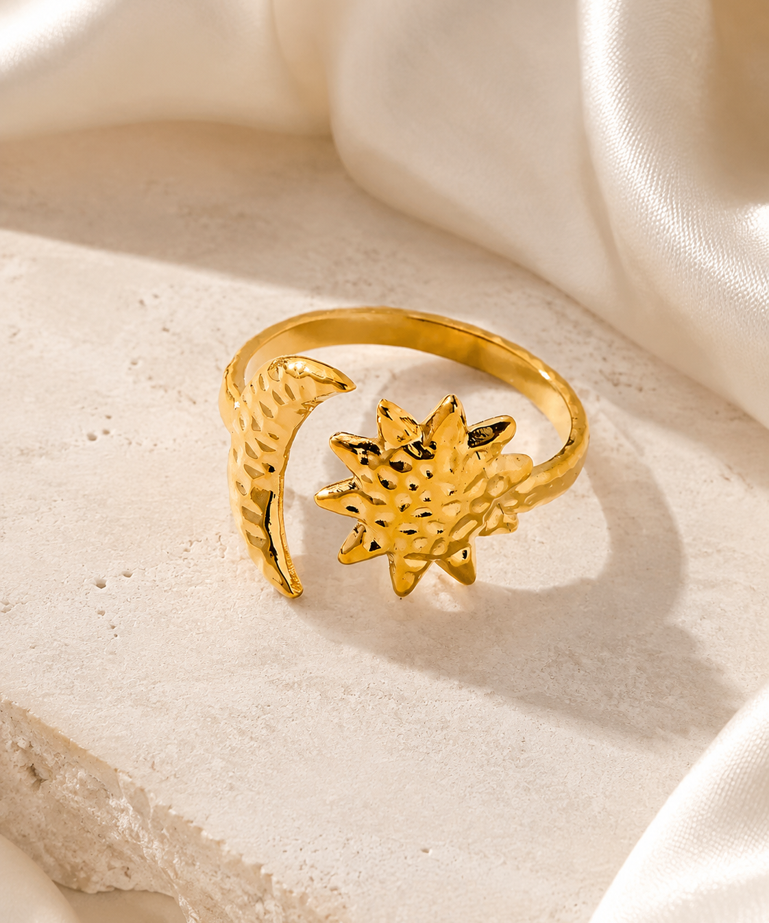 Tessaly Gold-Plated Steel Ring jewelry product view