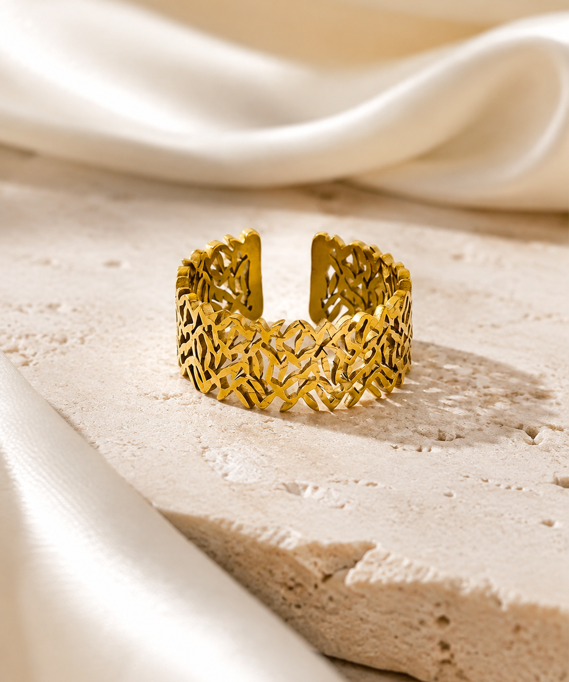 Undine Gold-Plated Steel Ring jewelry product view