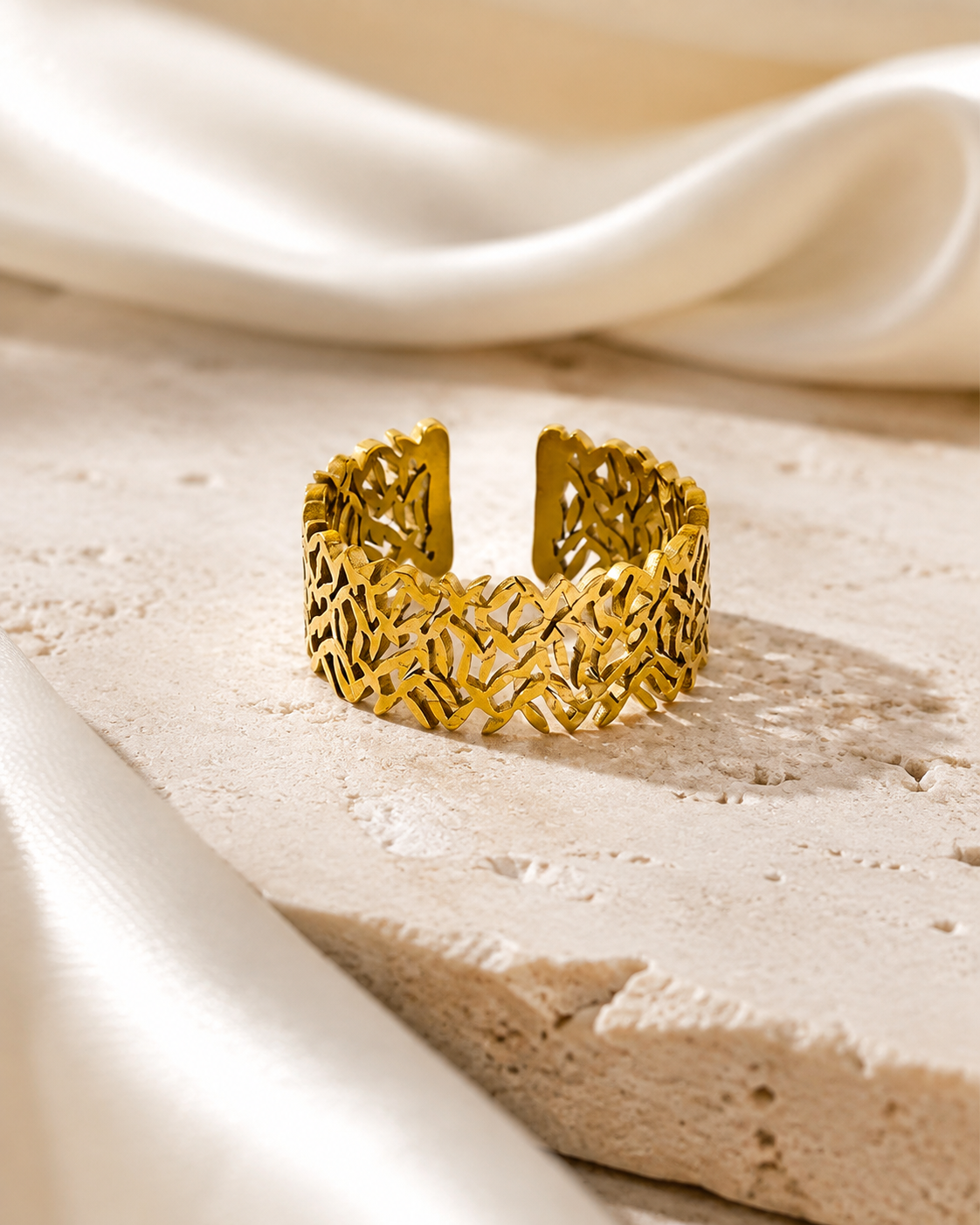 Undine Gold-Plated Steel Ring jewelry product view