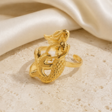 Violette Gold-Plated Steel Ring close detail