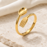 Yara Gold-Plated Steel Ring close detail