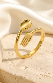 Yara Gold-Plated Steel Ring jewelry product view