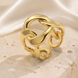 Zinnia Gold-Plated Steel Ring close detail