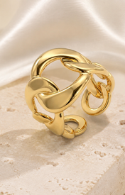 Zinnia Gold-Plated Steel Ring close detail