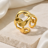 Zinnia Gold-Plated Steel Ring jewelry product view