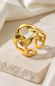 Zinnia Gold-Plated Steel Ring jewelry product view