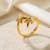 Aveline Gold-Plated Steel Ring close detail
