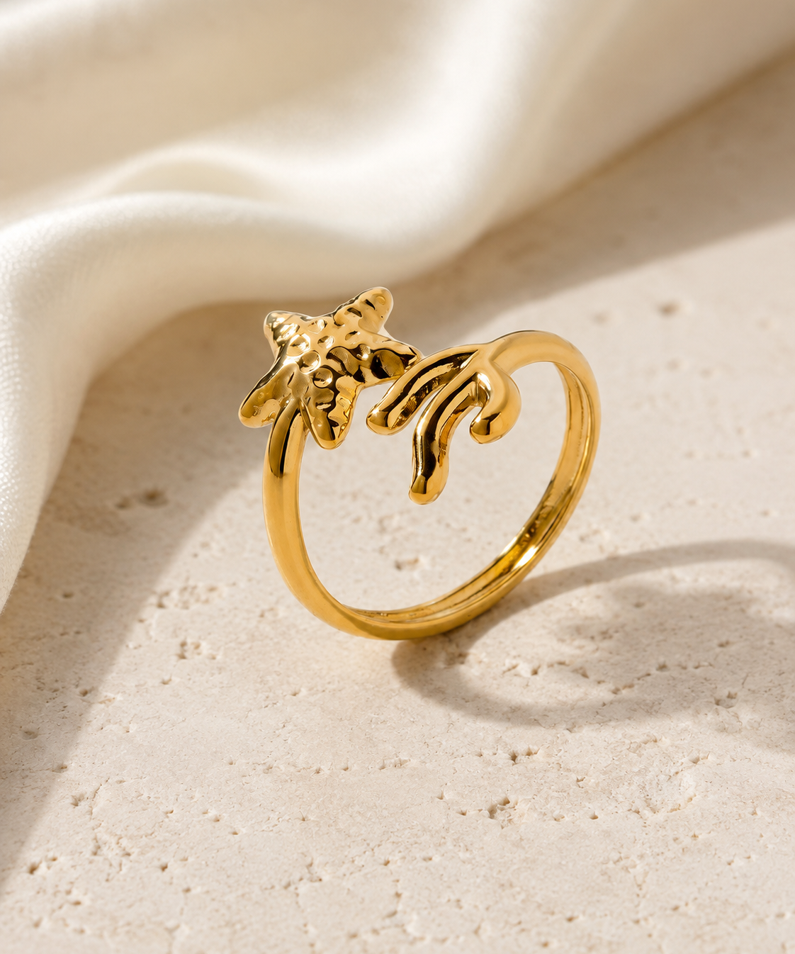 Aveline Gold-Plated Steel Ring jewelry product view