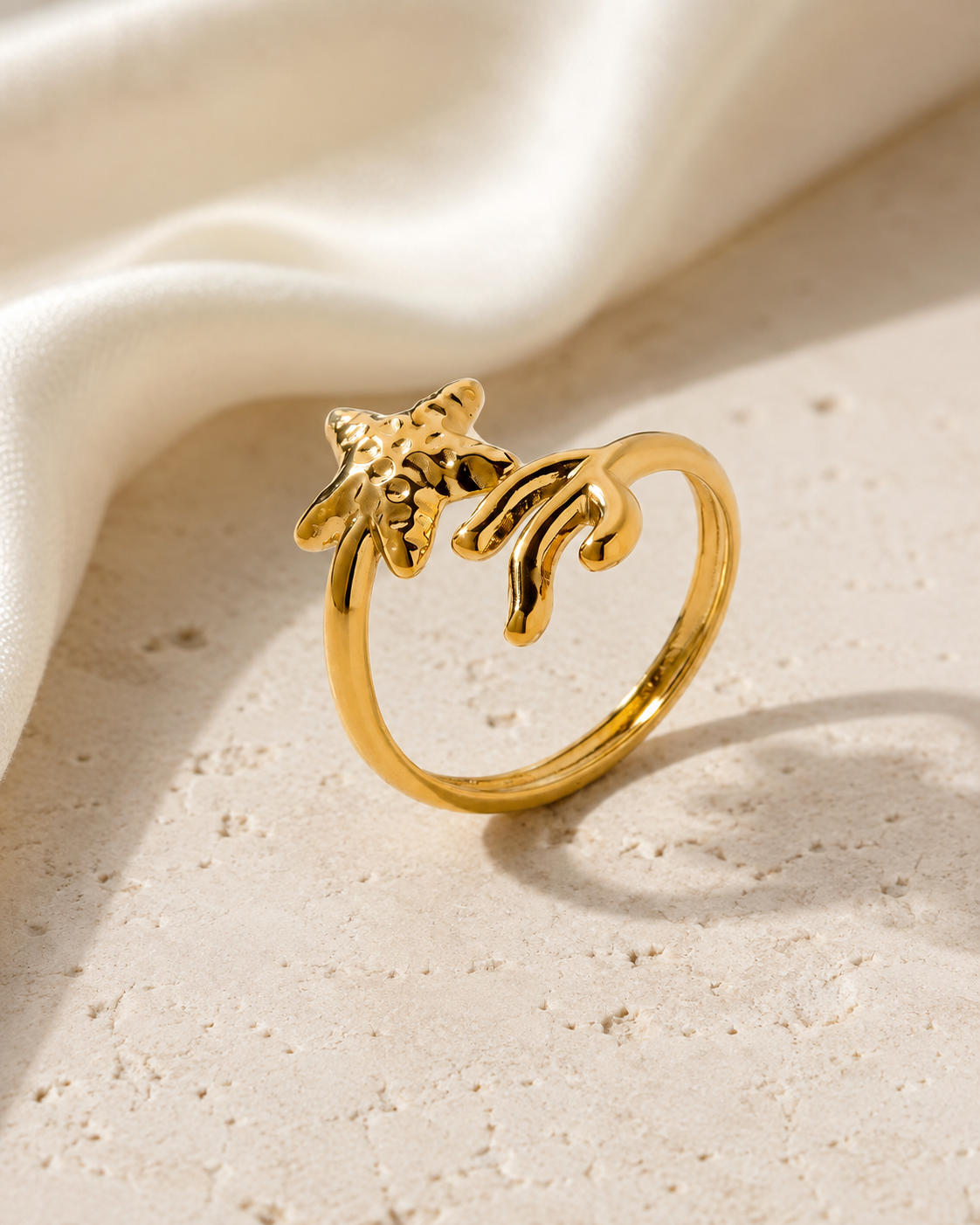 Aveline Gold-Plated Steel Ring jewelry product view