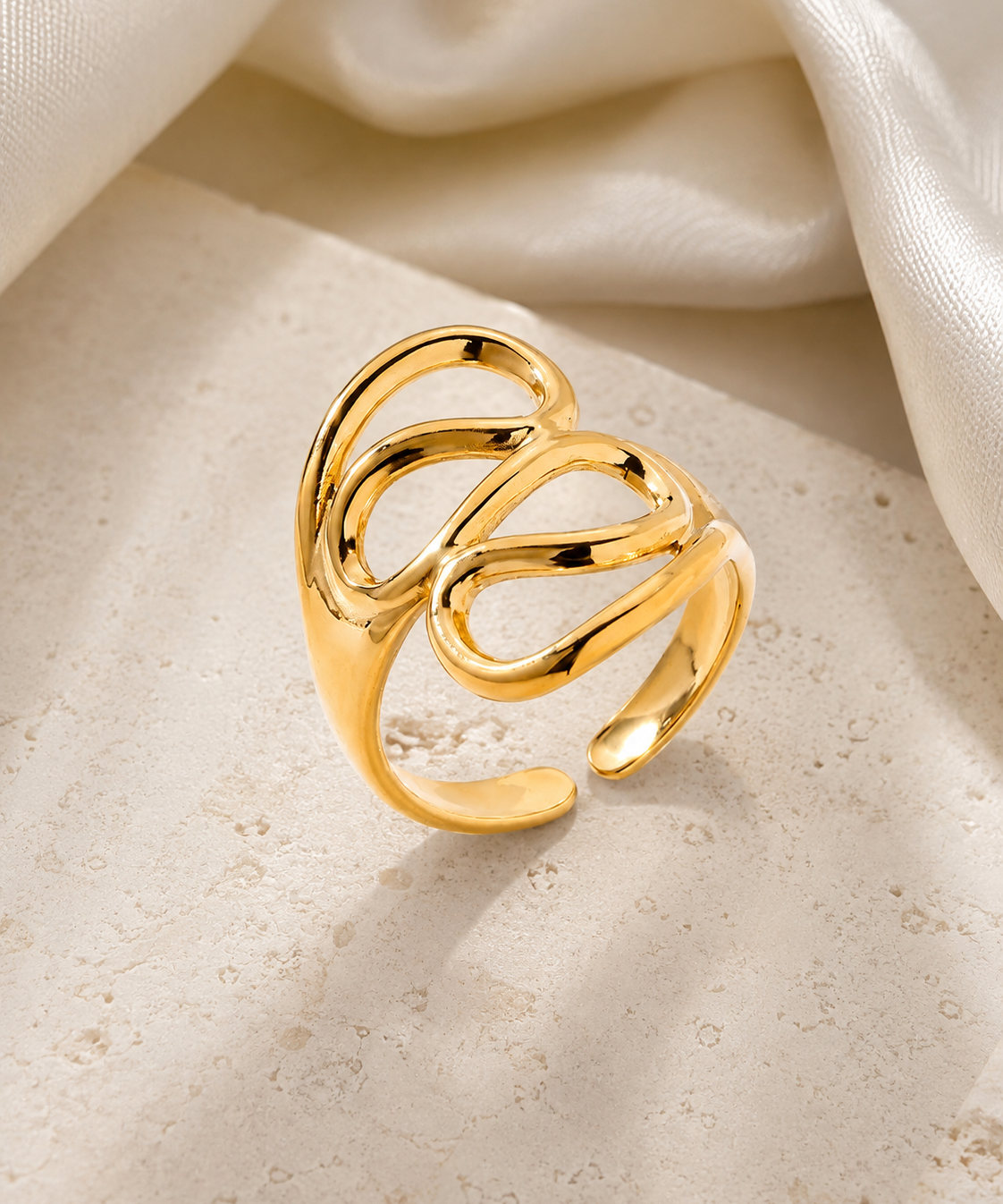 Vela Adjustable Gold Ring jewelry product view