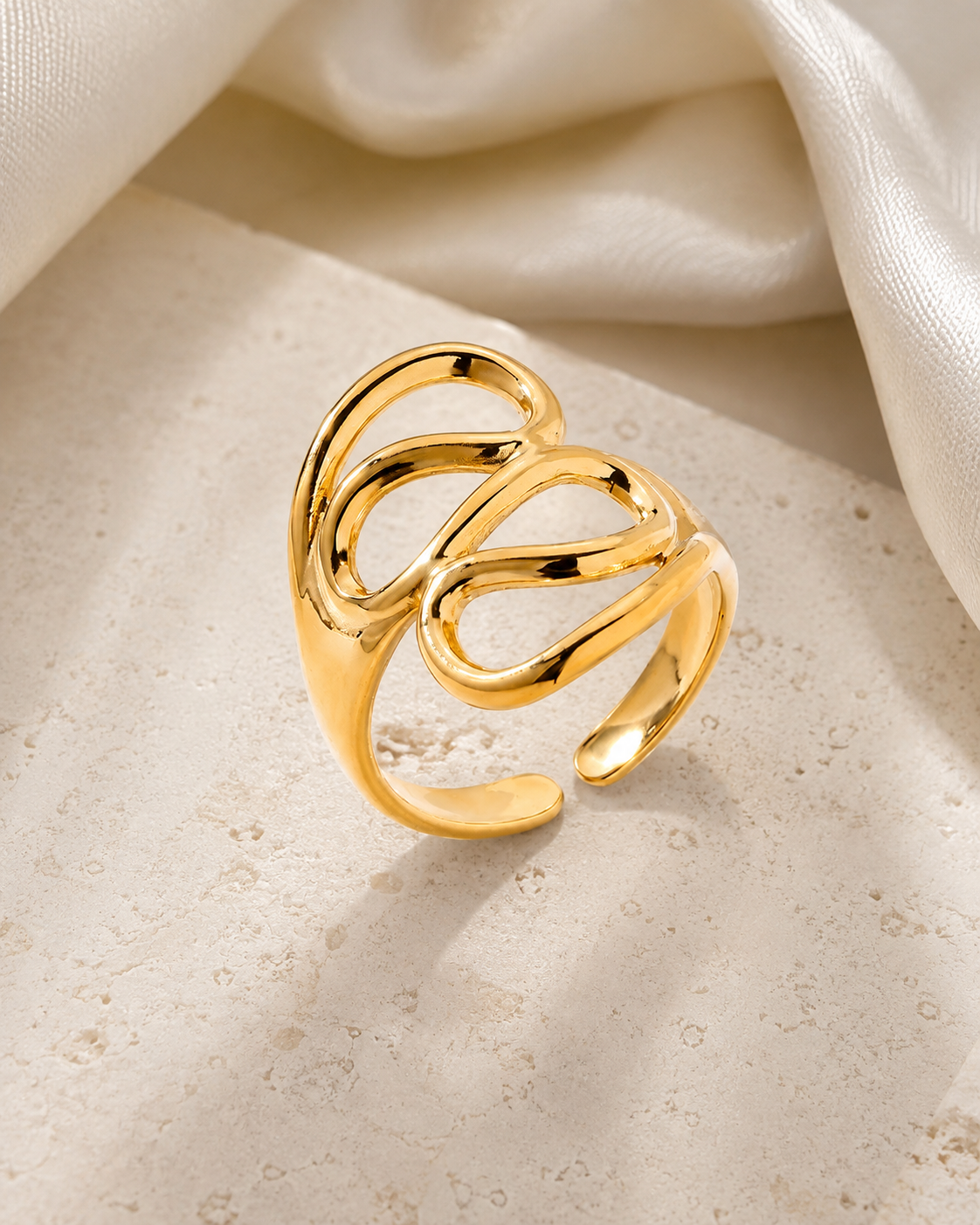 Vela Adjustable Gold Ring jewelry product view