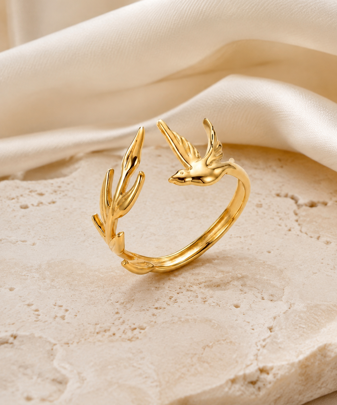 Marlowe Adjustable Gold Ring close detail