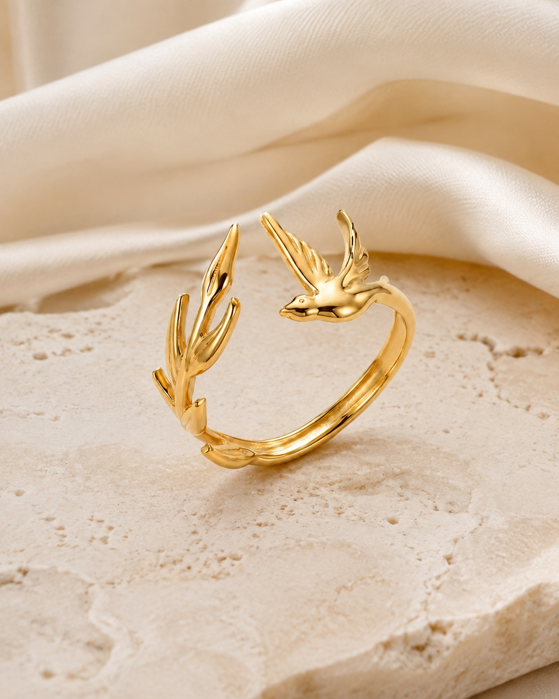 Marlowe Adjustable Gold Ring close detail