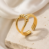 Ophelia Adjustable Gold Ring close detail